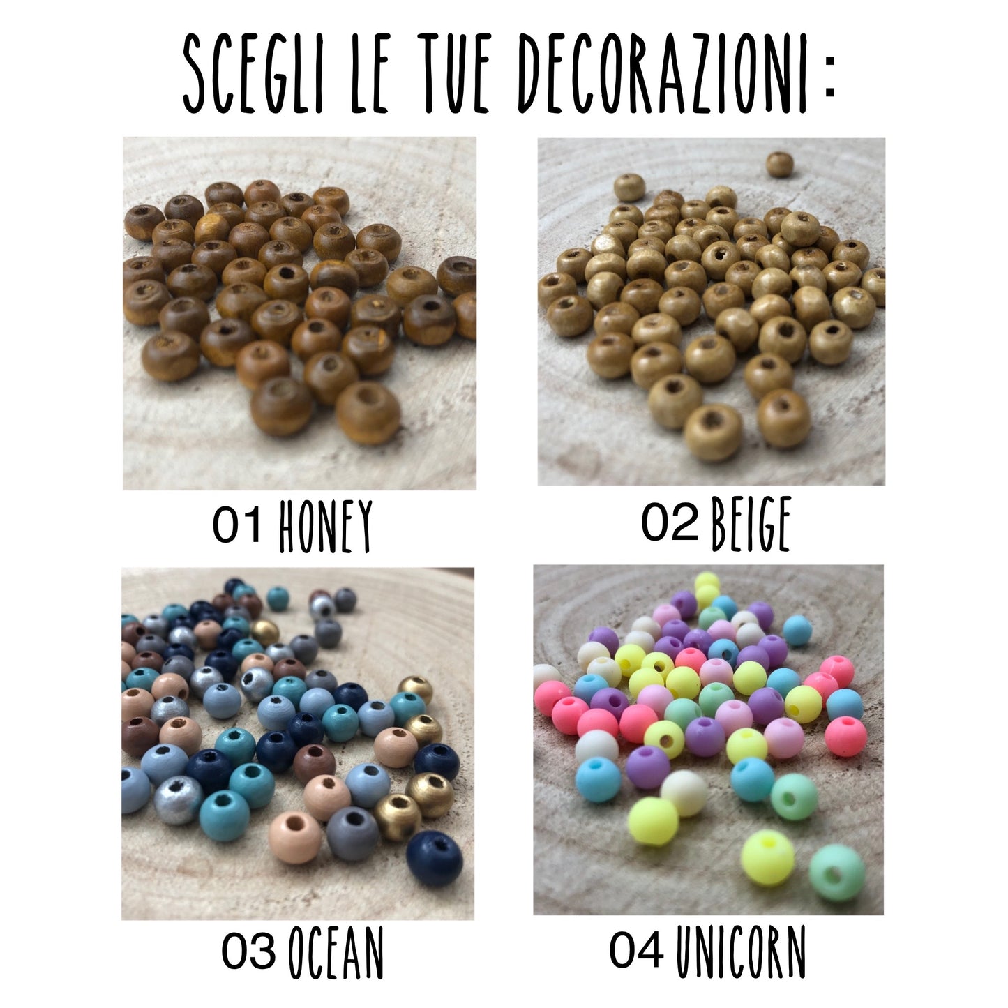 Capezza in corda personalizzata con perline
